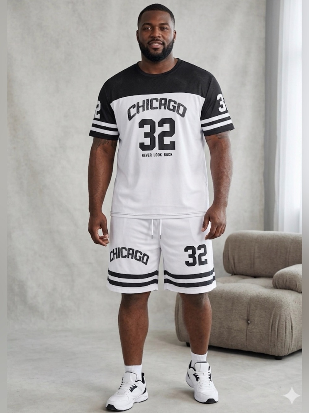 Chicago 32 Two-Piece Athletic Set - Black & White NWOT size xxl men’s